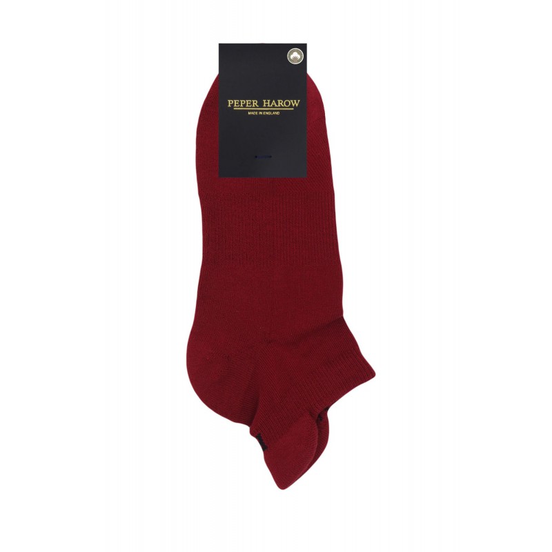 Women PEPER HAROW Organic Womens Trainer Sport Socks - Burgundy £10.00