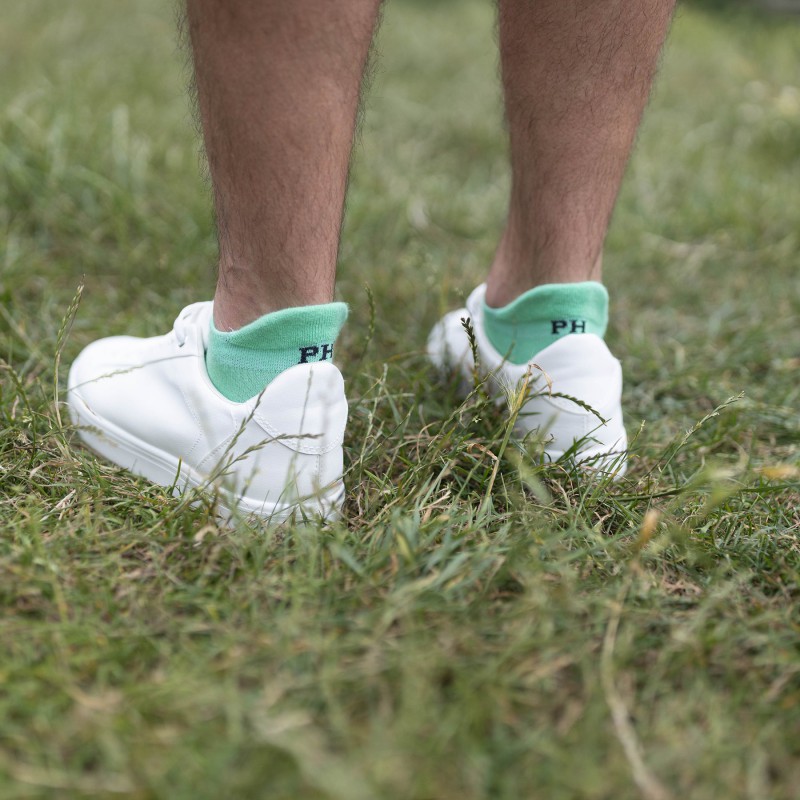 Men PEPER HAROW Organic Mens Trainer Sport Socks - Green £13.00