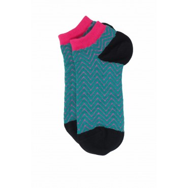 Women PEPER HAROW Zigzag Womens Trainer Socks - Teal £10.00