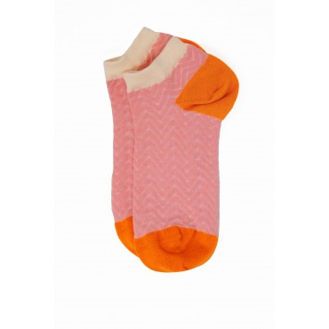 Women PEPER HAROW Zigzag Womens Trainer Socks - Pink £10.00