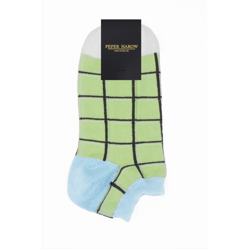 Women PEPER HAROW Grid Womens Trainer Socks - Lime £10.00