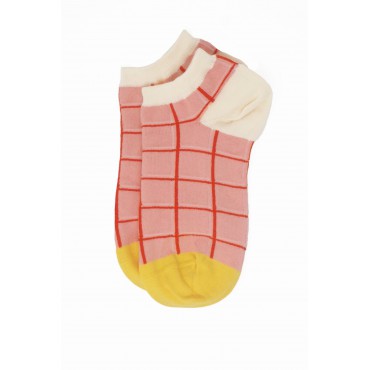 Women PEPER HAROW Grid Womens Trainer Socks - Pink £10.00