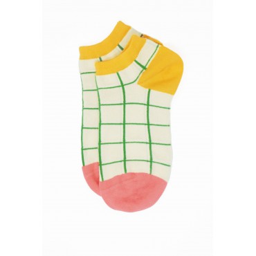 Women PEPER HAROW Grid Womens Trainer Socks - Cream £10.00