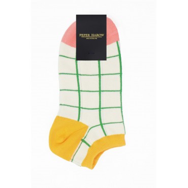 Women PEPER HAROW Grid Womens Trainer Socks - Cream £10.00