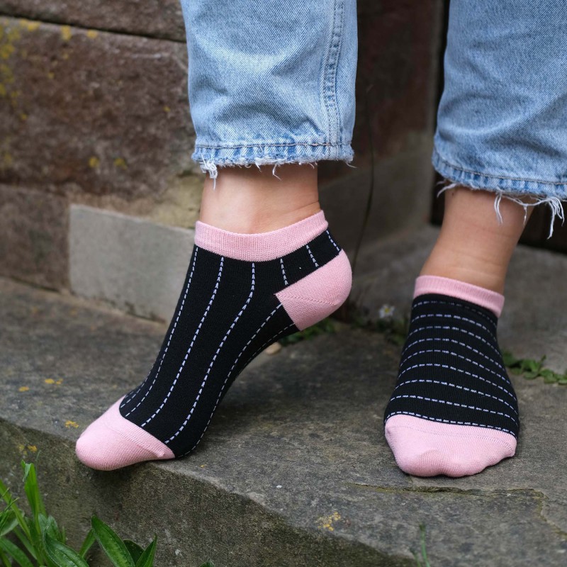 Women PEPER HAROW Dash Womens Trainer Socks - Black £10.00