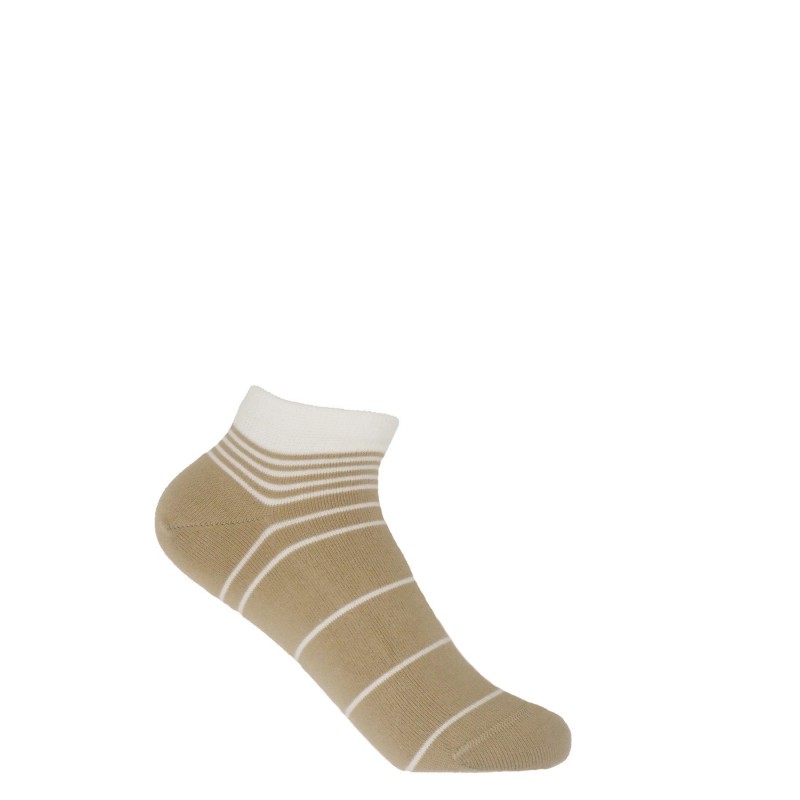 Women PEPER HAROW Retro Stripe Womens Trainer Socks - Beige £10.00