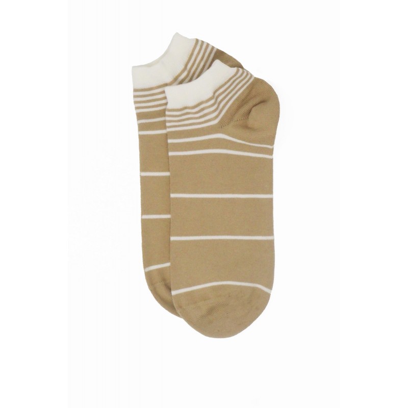 Women PEPER HAROW Retro Stripe Womens Trainer Socks - Beige £10.00