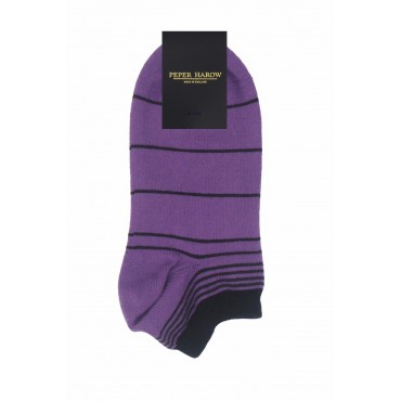 Women PEPER HAROW Retro Stripe Womens Trainer Socks - Purple £9.00