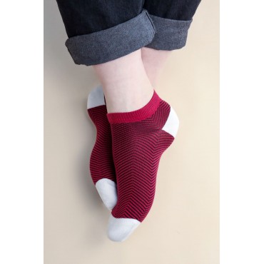 Men PEPER HAROW Lux Taylor Mens Trainer Socks - Burgundy £12.00