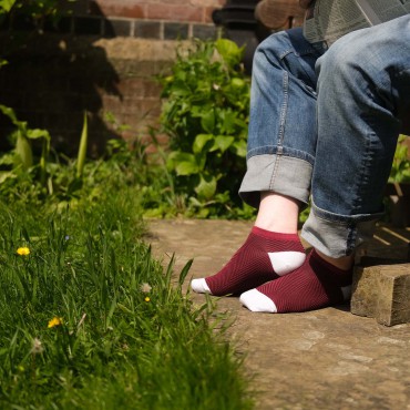 Men PEPER HAROW Lux Taylor Mens Trainer Socks - Burgundy £12.00