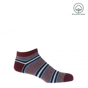 Men PEPER HAROW Multistripe Mens Trainer Socks - Burgundy £11.00