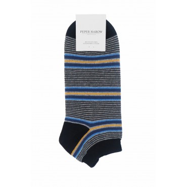 Men PEPER HAROW Multistripe Mens Trainer Socks - Black £11.00