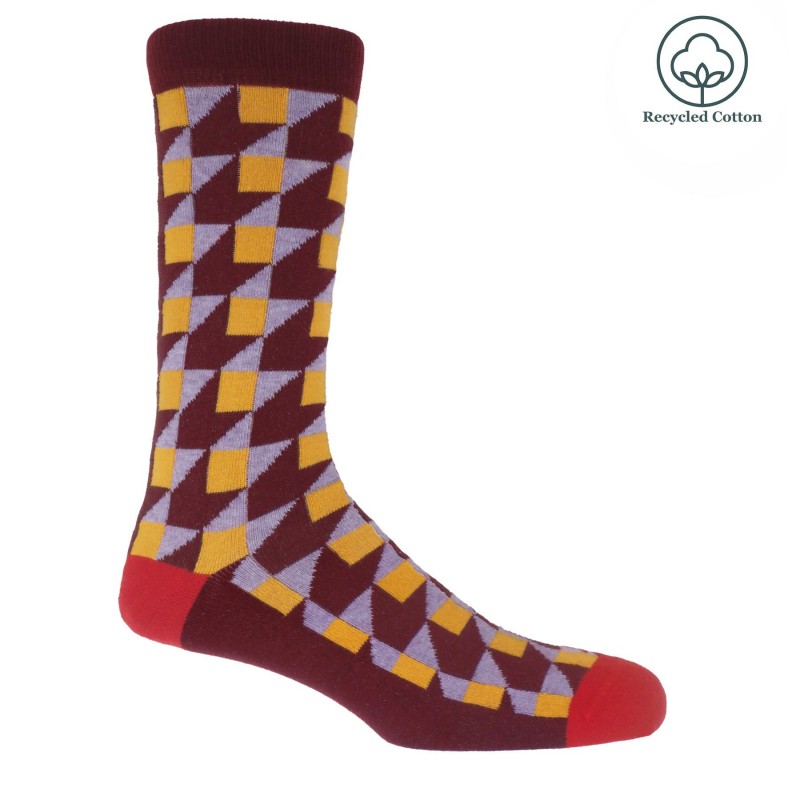 Men PEPER HAROW Dimensional Mens Socks - Maroon £13.00