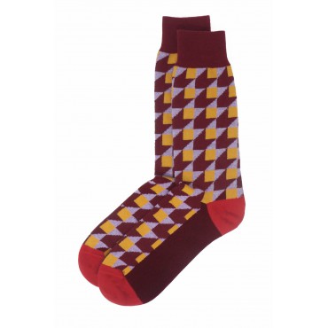 Men PEPER HAROW Dimensional Mens Socks - Maroon £13.00