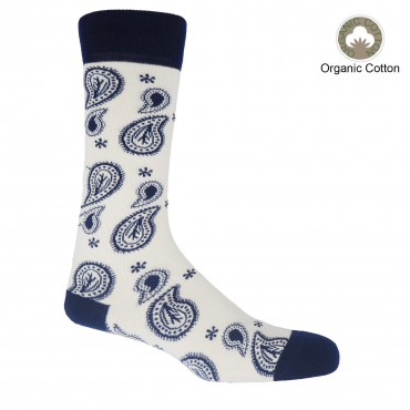 Men PEPER HAROW Paisley Mens Socks - Cream £16.00