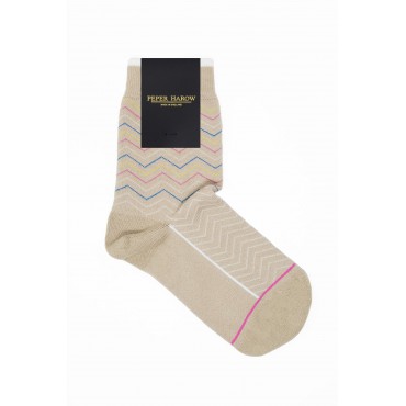 Women PEPER HAROW Oblique Womens Socks - Beige £13.00