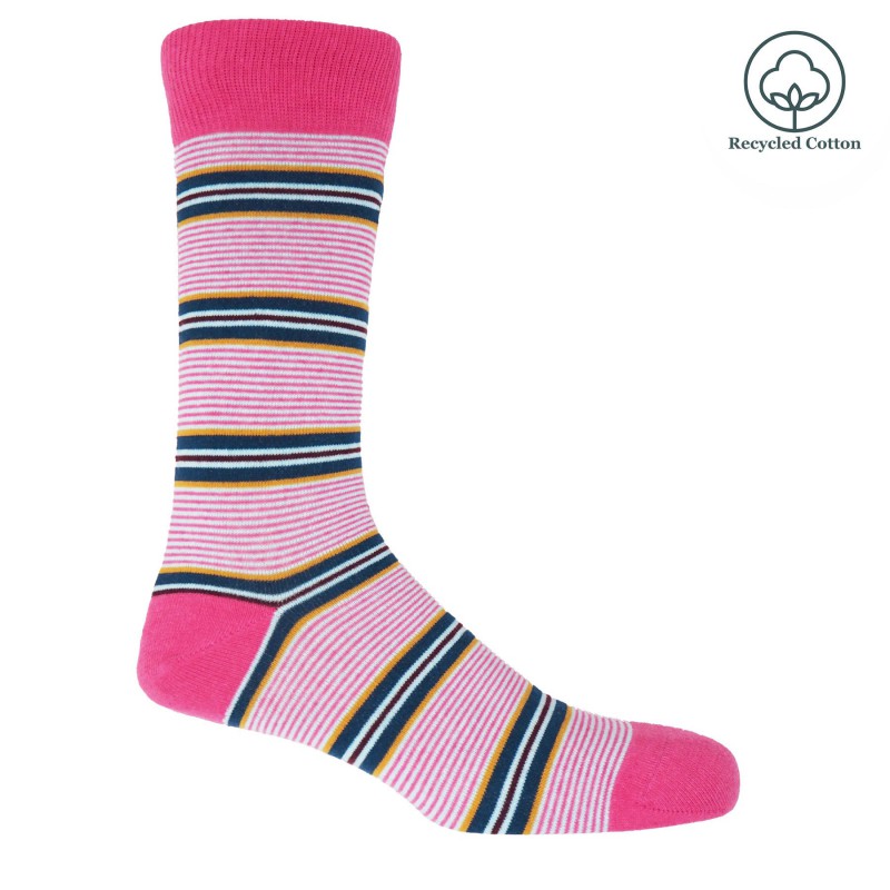 Men PEPER HAROW Multistripe Mens Socks - Pink £13.00