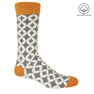 Men PEPER HAROW Mosaic Mens Socks - Grey £13.00