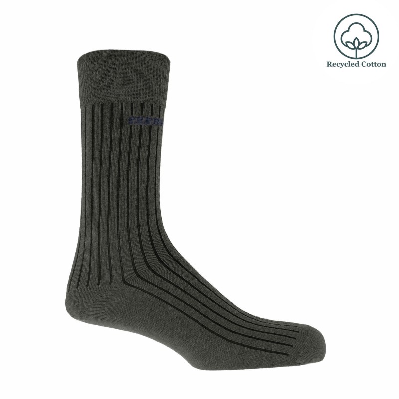 Men PEPER HAROW Recycled Ribbed Mens Socks - Charcoal £10.00