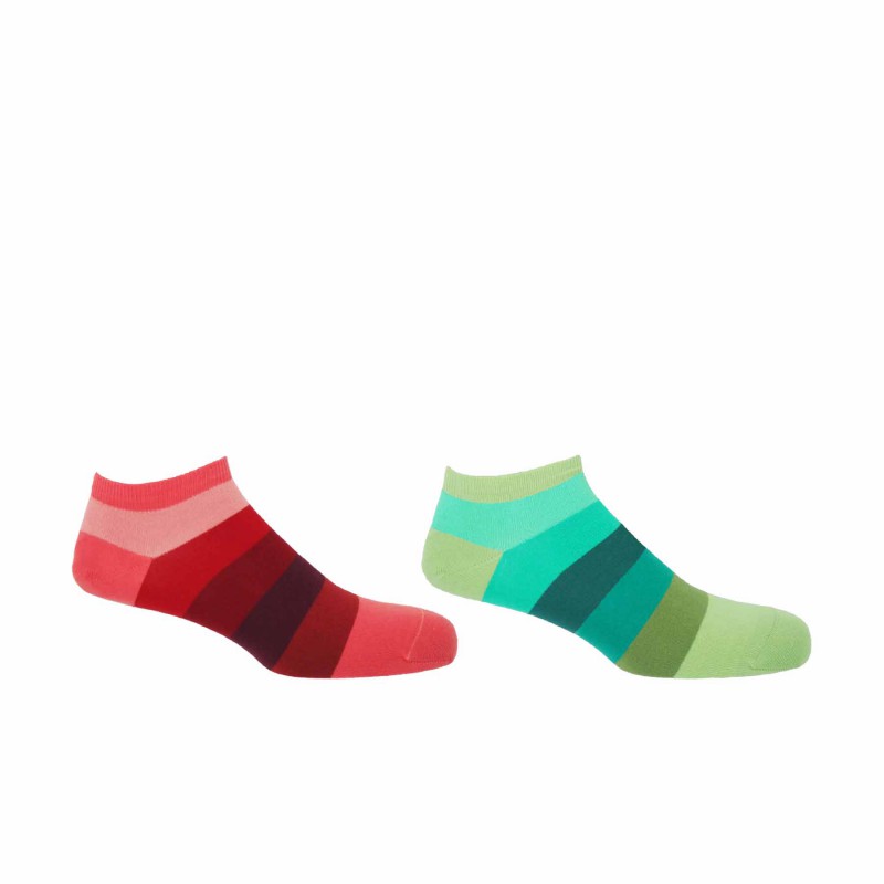 Men PEPER HAROW Block Stripe Mens Trainer Socks Bundle - Fire Earth £18.00