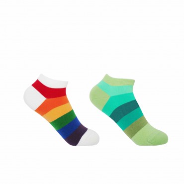 Women PEPER HAROW Block Stripe Womens Trainer Socks Bundle - Rainbow Earth £17.00