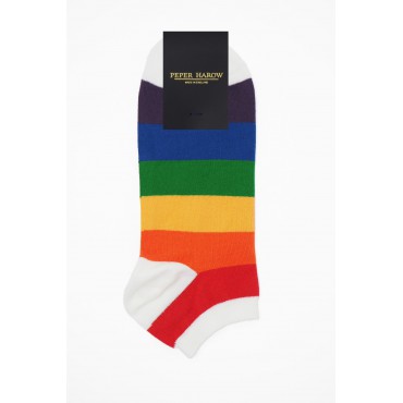 Women PEPER HAROW Block Stripe Womens Trainer Socks Bundle - Rainbow Earth £17.00