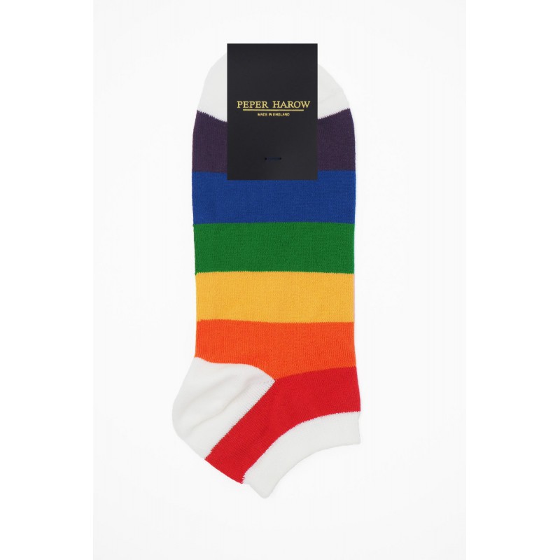 Women PEPER HAROW Block Stripe Womens Trainer Socks Bundle - Rainbow Earth £17.00