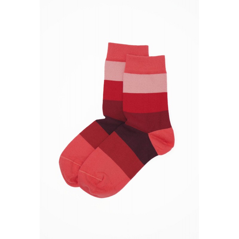 Women PEPER HAROW Block Stripe Womens Socks - Fire £14.00