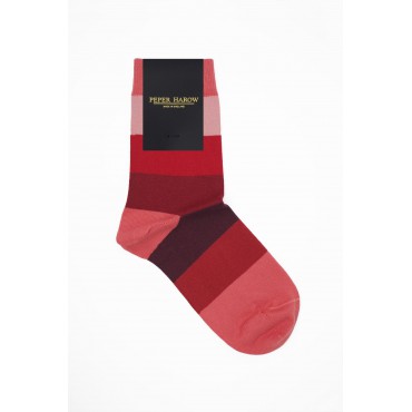 Women PEPER HAROW Block Stripe Womens Socks - Fire £14.00