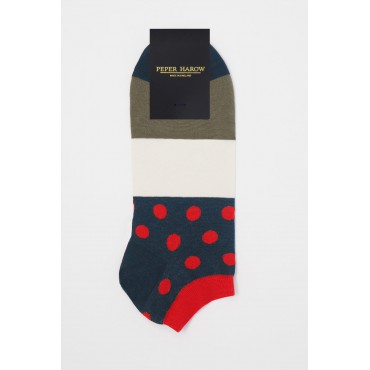 Men PEPER HAROW Mayfair Mens Trainer Socks Bundle - Scarlet Purple £18.00