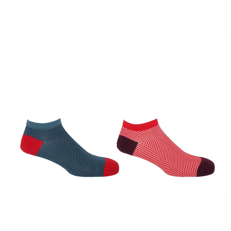 Men PEPER HAROW Lux Taylor Mens Trainer Socks Bundle - Blue Red £18.00