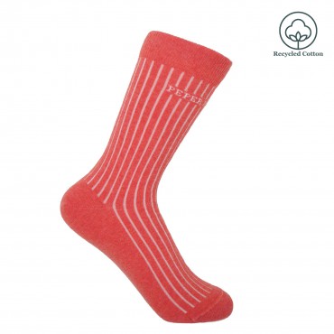 Women PEPER HAROW Recycled Ribbed Womens Socks - Coral £6.00