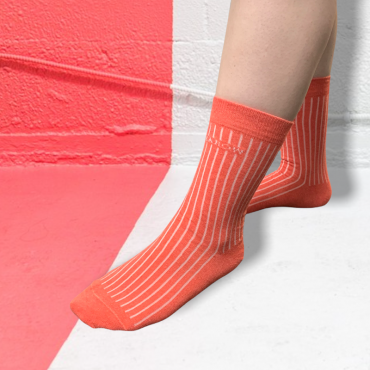 Women PEPER HAROW Recycled Ribbed Womens Socks - Coral £6.00