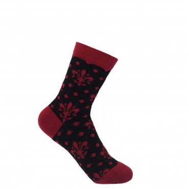 Women PEPER HAROW Fleur De Lis Womens Socks - Black £12.00