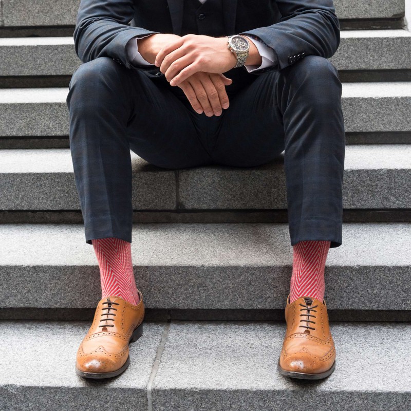 Men PEPER HAROW Lux Taylor Mens Socks - Red £15.00