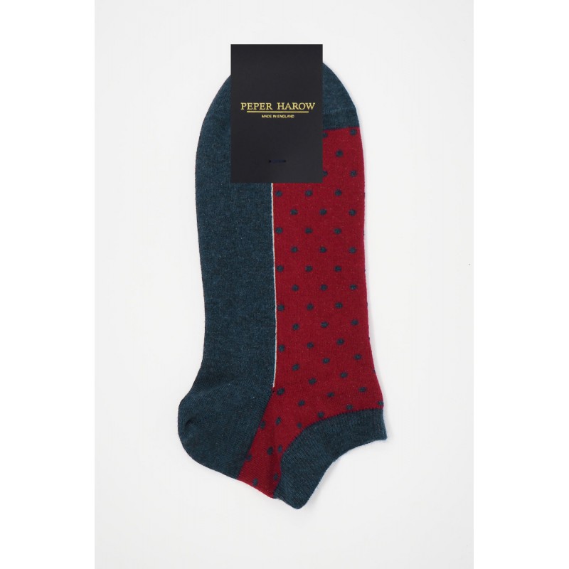 Men PEPER HAROW Polka Mens Organic Trainer Socks - Denim £13.00