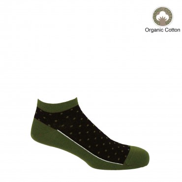 Men PEPER HAROW Polka Mens Organic Trainer Socks - Khaki £13.00