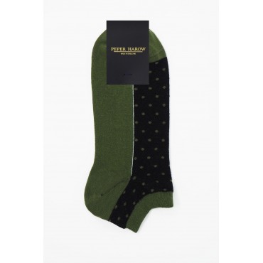 Men PEPER HAROW Polka Mens Organic Trainer Socks - Khaki £13.00