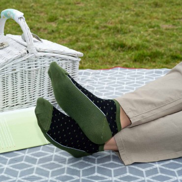 Men PEPER HAROW Polka Mens Organic Trainer Socks - Khaki £13.00