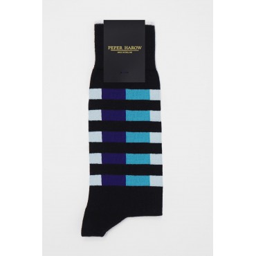 Men PEPER HAROW Quad Stripe Mens Socks - Black £13.00