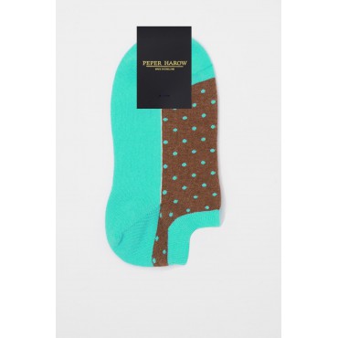 Women PEPER HAROW Polka Womens Organic Trainer Socks - Ocean £10.00