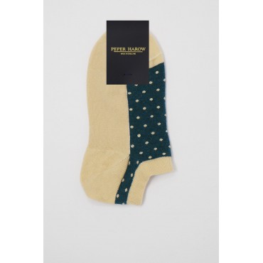 Women PEPER HAROW Polka Womens Organic Trainer Socks - Beige £10.00