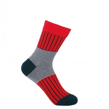 Women PEPER HAROW Oxford Stripe Womens Socks - Scarlet-PH-6563771056302- £14.00