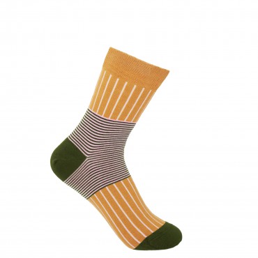 Women PEPER HAROW Oxford Stripe Womens Socks - Mustard-PH-6563771023534- £14.00