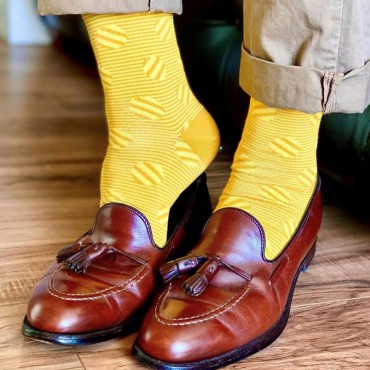 Men PEPER HAROW Polka Stripe Mens Socks - Butterscotch-PH-6227061604526- £10.00