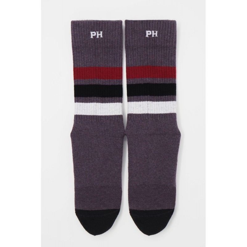 Women PEPER HAROW Striped Organic Womens Sport Socks - Mauve-PH-6128378773678- £14.00