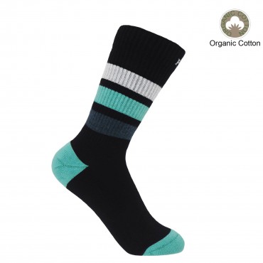 Women PEPER HAROW Striped Organic Womens Sport Socks - Black-PH-6128371171502- £14.00