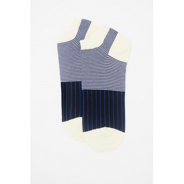 Men PEPER HAROW Oxford Stripe Mens Trainer Socks - Black-PH-5535223087253- £12.00