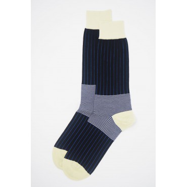 Men PEPER HAROW Oxford Stripe Mens Socks - Black-PH-5400306909333- £15.00