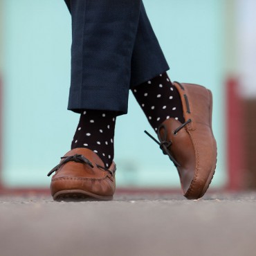 Men PEPER HAROW Pin Polka Mens Socks - Black-PH-4391906934924- £15.00